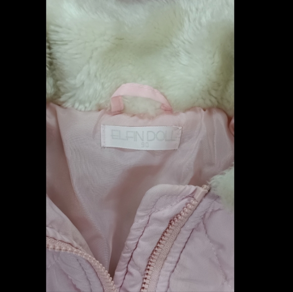 Girl's Pink Winter Puffer Jacket - Picture 4 of 5